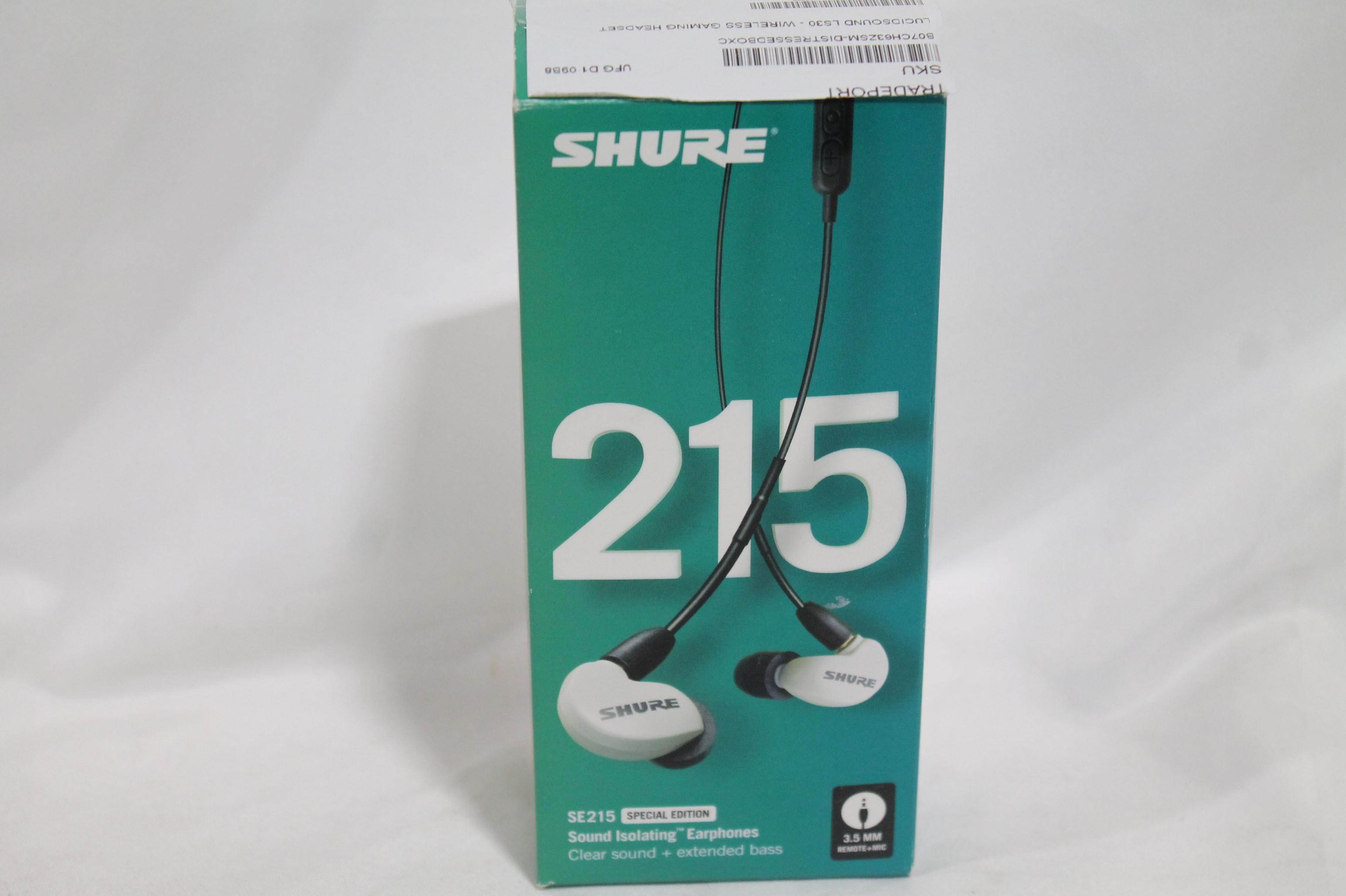 Shure SE215 Special Edition Earphones with Remote & Mic Cable, White