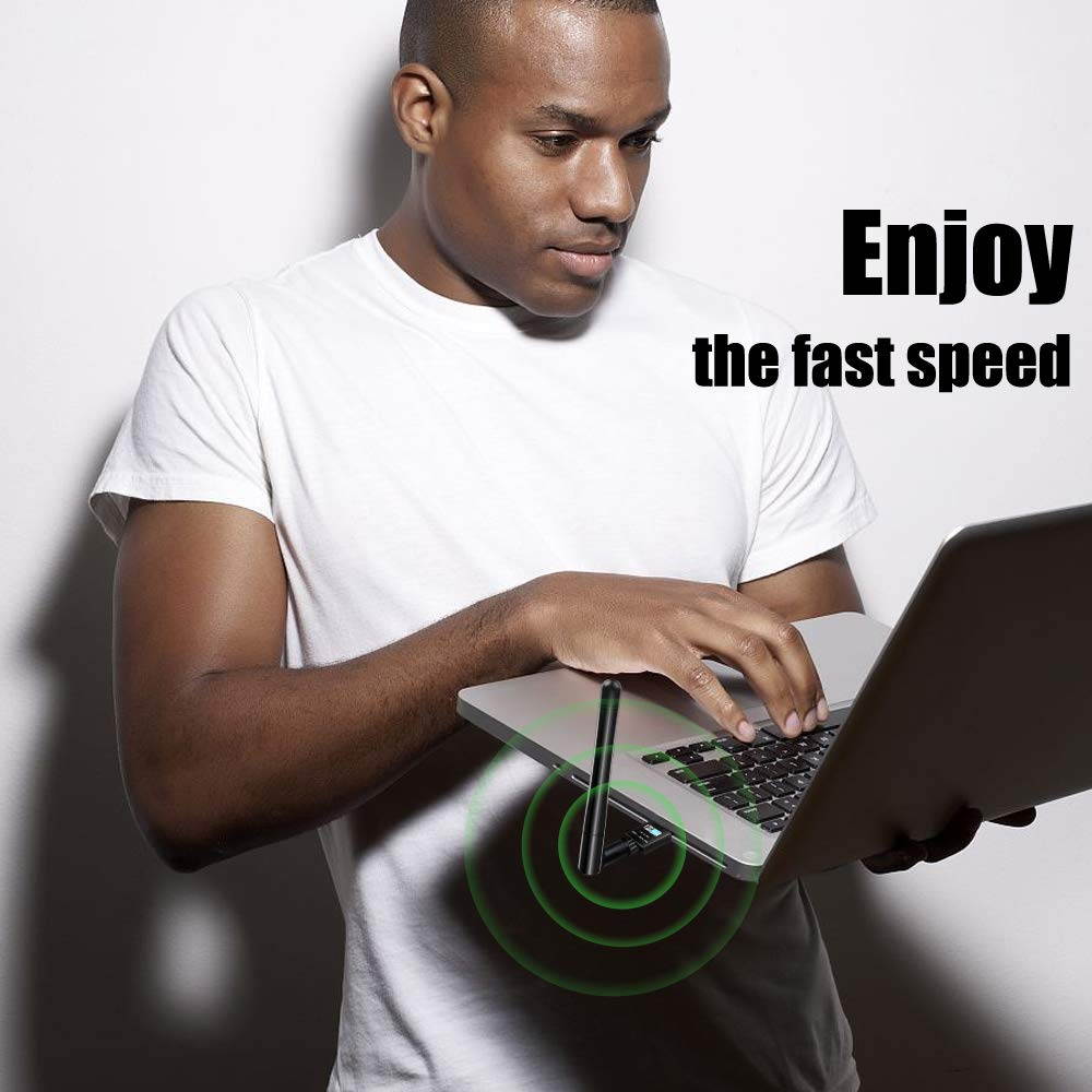 Wireless USB WiFi Adapter 600Mbps, Upgraded 5.8GHz/2.4GHz Dual Band Network WiFi Dongle for PC/Desktop/Laptop/Mac, Perfect for Win10/8.1/8/7/XP Mac OS 10.4-10.12