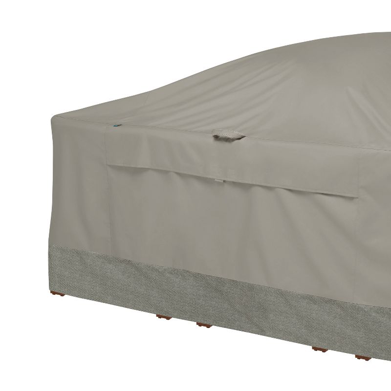 107" Inch Outdoor Rectangle/Oval Table and Chair Cover with Integrated Duck Dome - Duck Covers