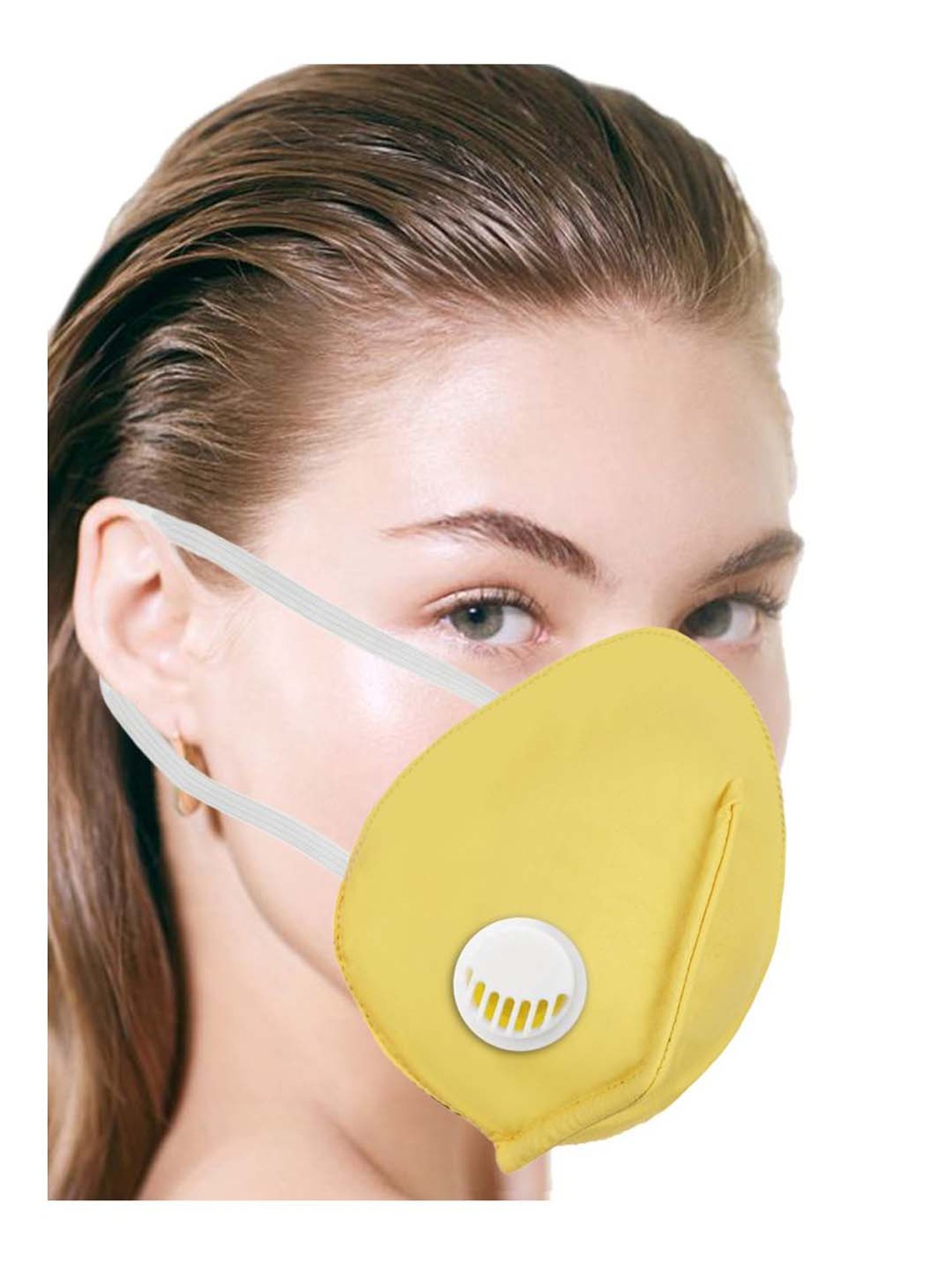 Lioncrown 3 Layered N95 Face Mask with Air Respirator for Women - Pack of 5