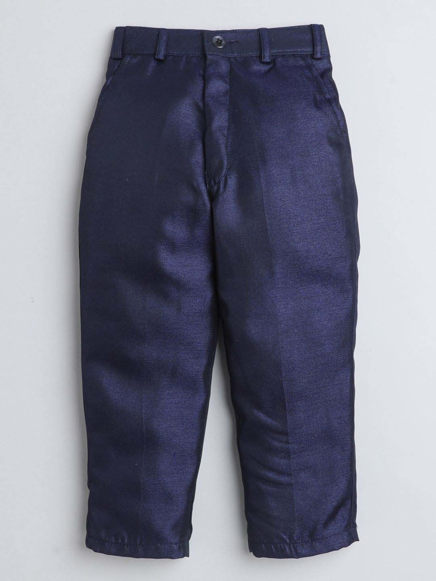 Fourfolds Boys Royalblue Solid Full Sleeves Suit Set