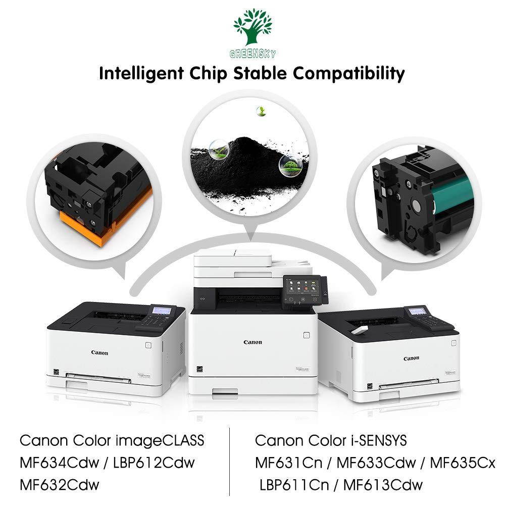 GREENSKY for Canon 045 045H (CRG-045H) Compatible Toner Cartridge(High Capacity) - 4 Pack for Canon Color imageCLASS MF634Cdw MF632Cdw LBP612Cdw LBP613Cdw LBP611Cn Laser Printer