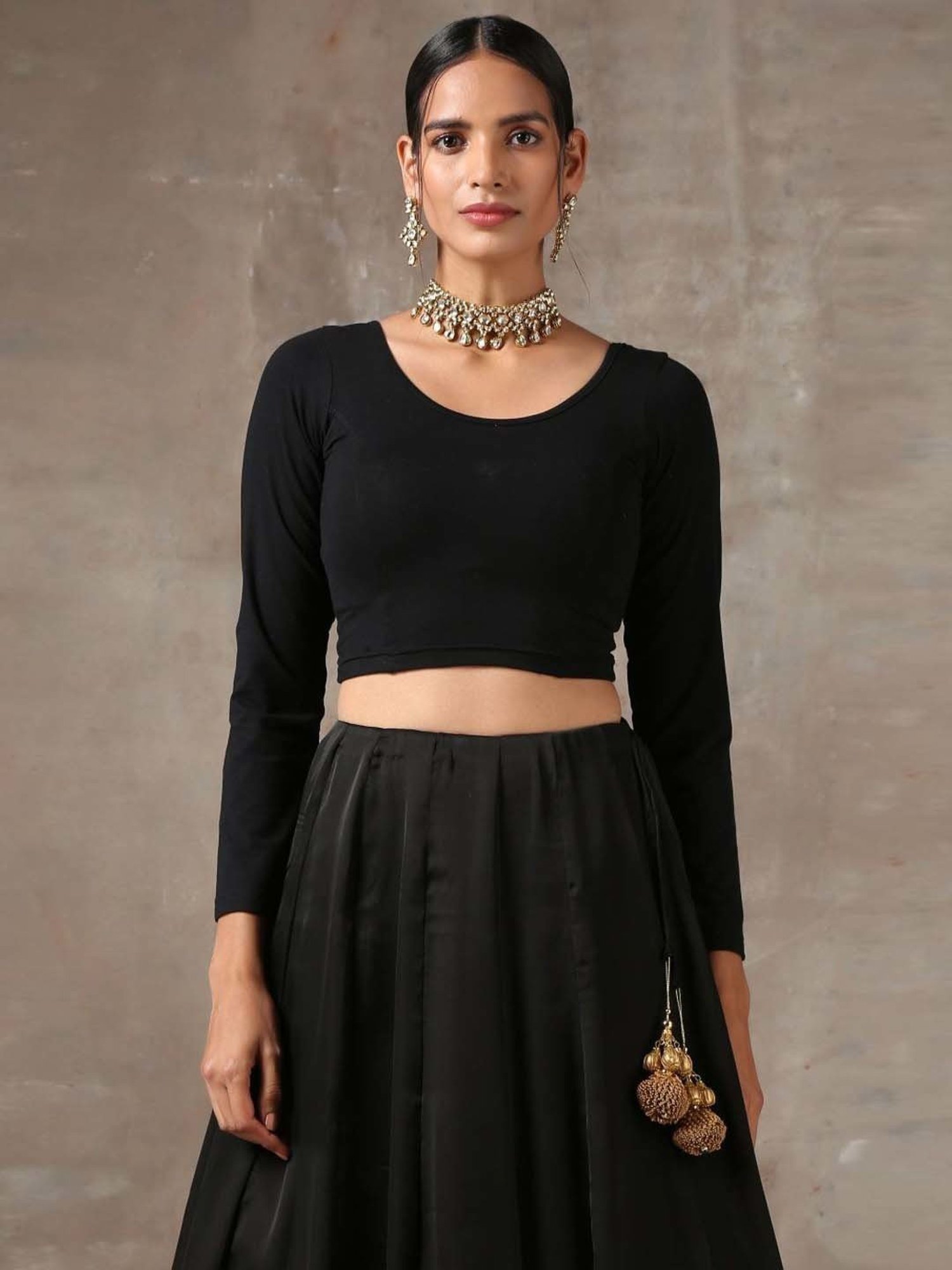 Swtantra Black Plain Readymade Blouse