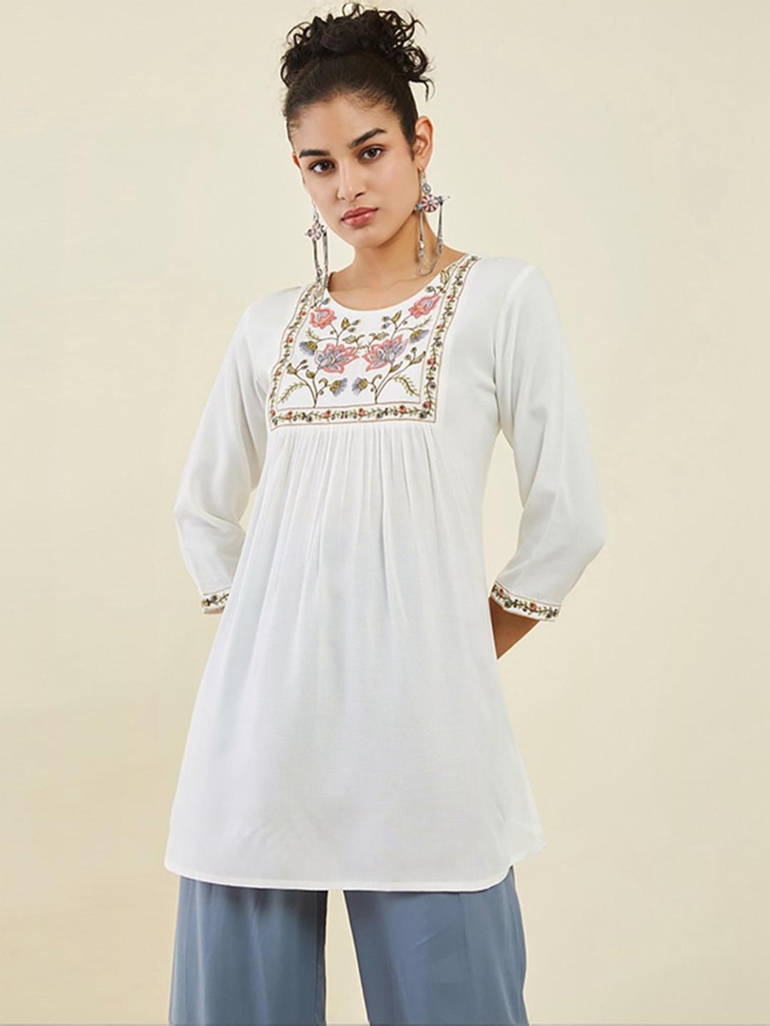Soch Off-White Embroidered Tunic