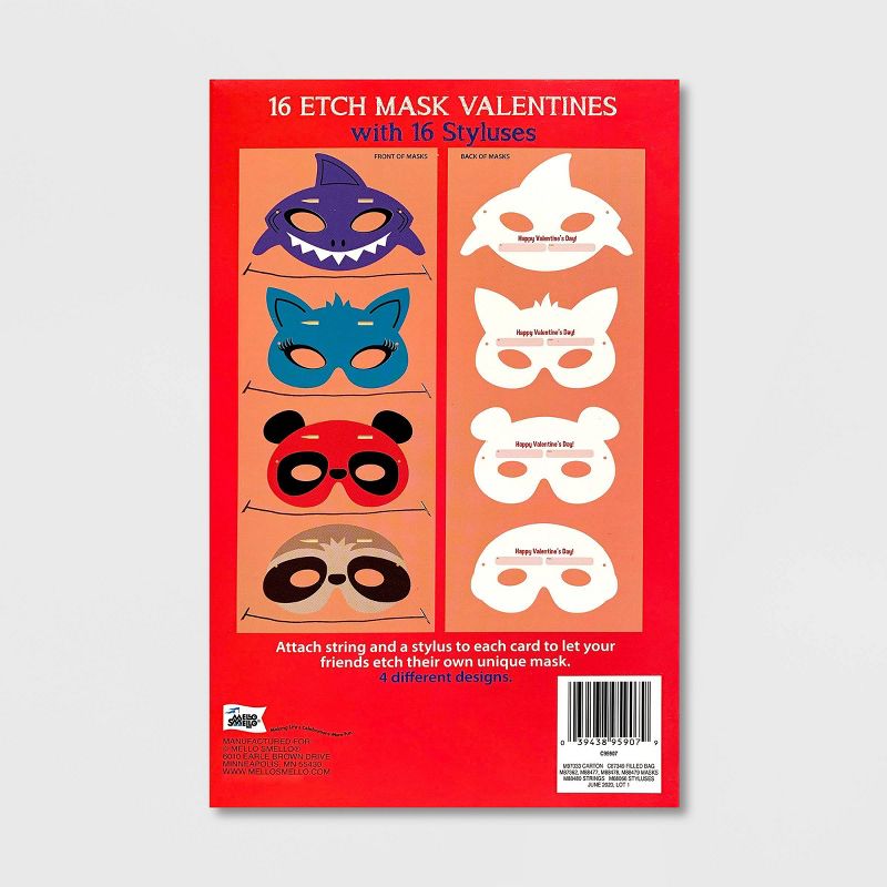 Mello Smello 16ct Wacky Animal Valentines Etch Mask with Styluses