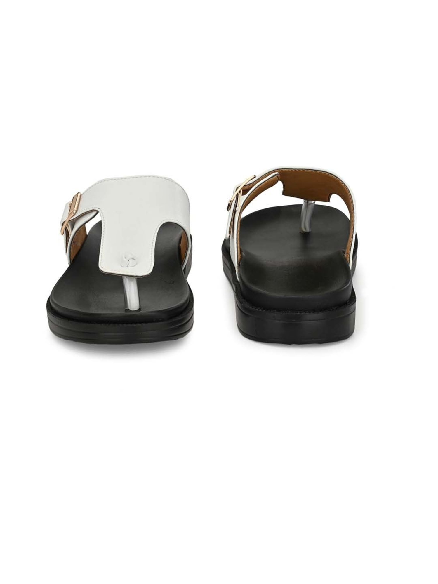 Eego Italy Men's White T-Strap Sandals