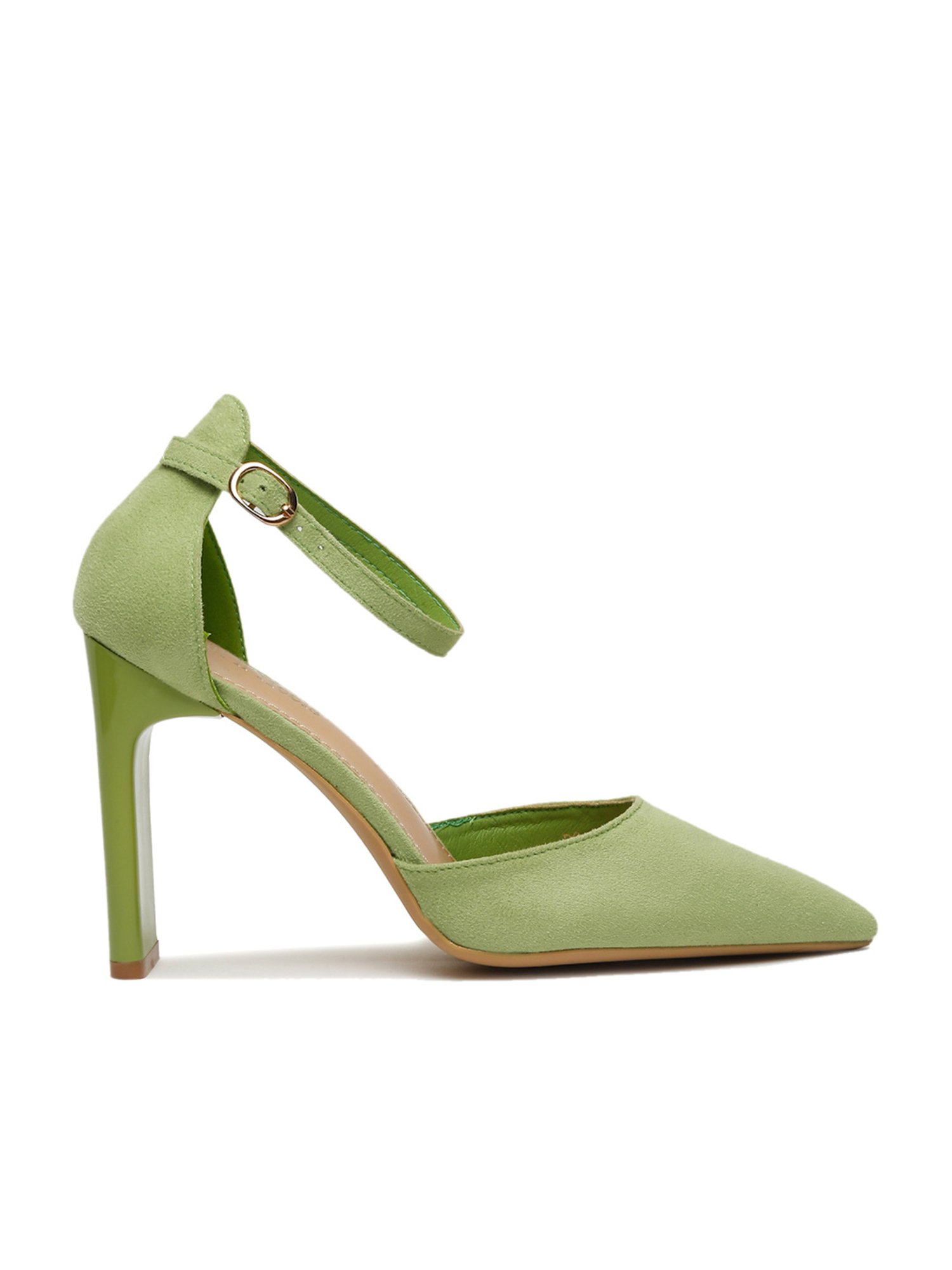 Flat N Heels Women's Green Ankle Strap Sandals