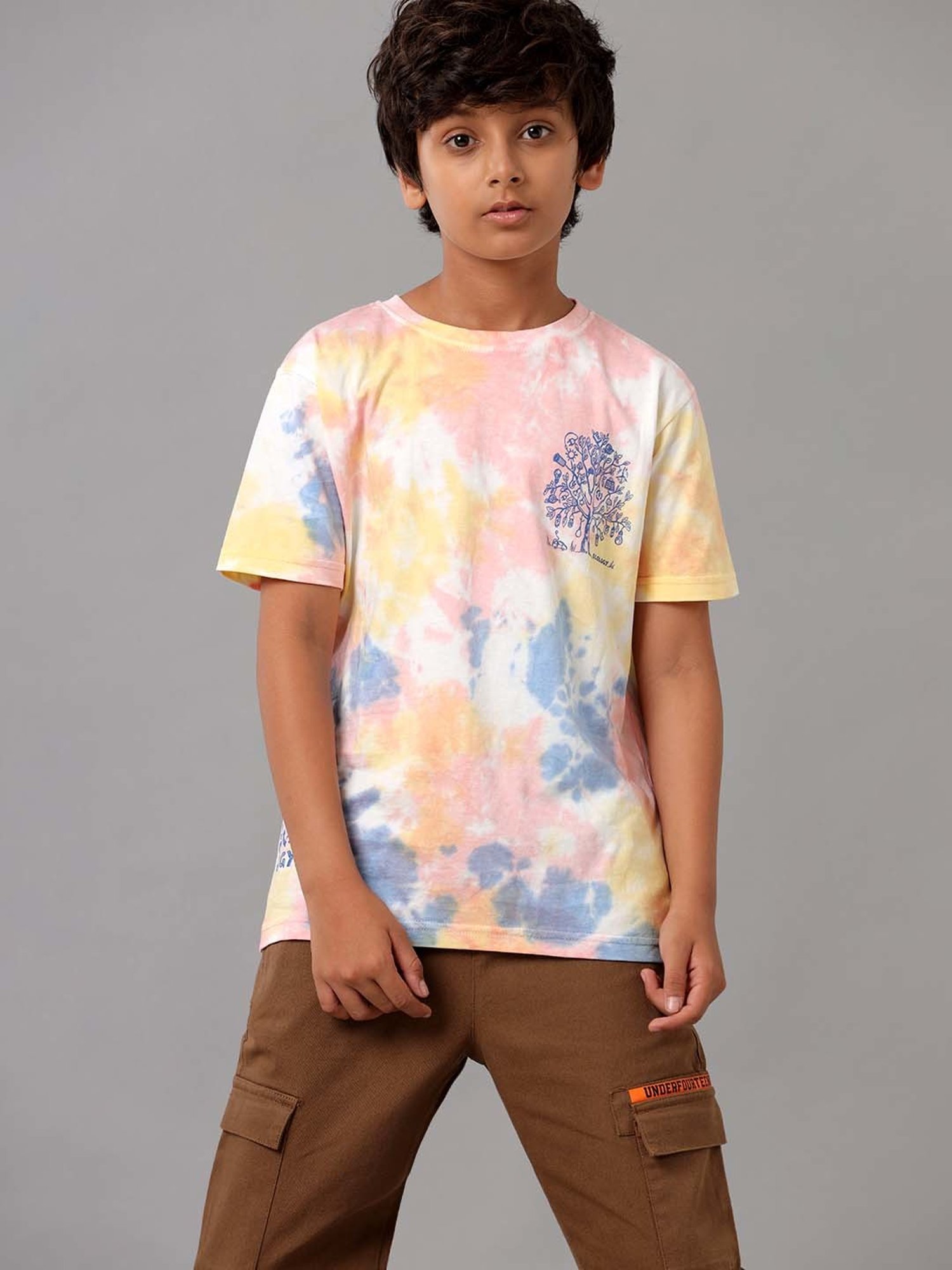 Under Fourteen Only Kids Multicolor Cotton Printed T-Shirt