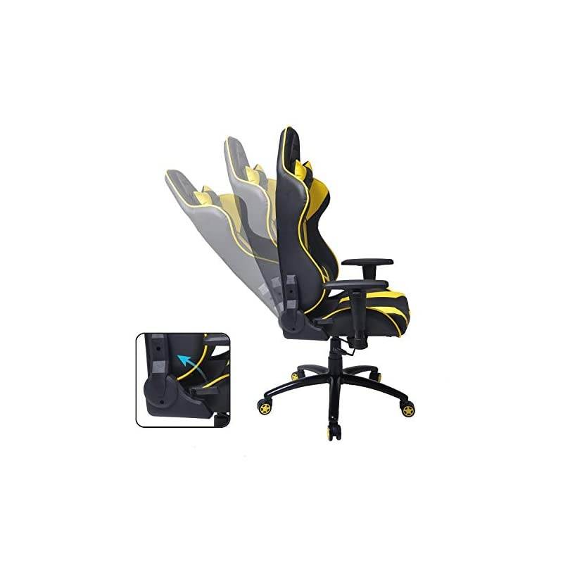 Gaming Chair Video Game Chairs Racing Style PU Leather High Back Adjustable with Headrest and Lumbar Support for Long Sessions of Computer Gaming or Office Working Chairs (White)