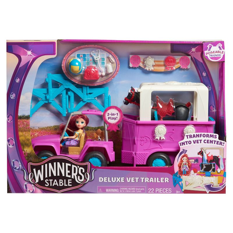 Winner's Stable Deluxe Vet Trailer Vehicle Playset 22pc