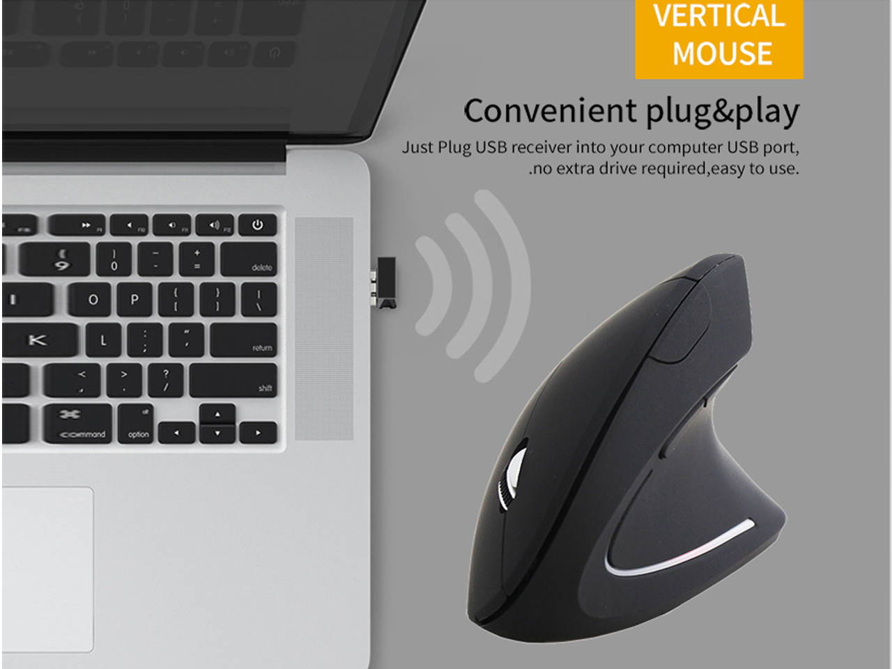 Sovawin Wireless Mouse 800 1200 1600 DPI Optical Mice Vertical Ergonomic Wrist Healing Mouse For Desktop Computer PC Game Mice