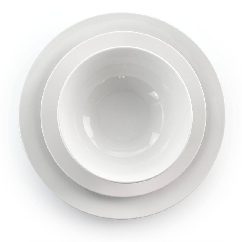 18pc Porcelain Owen Dinnerware Set White - Elama