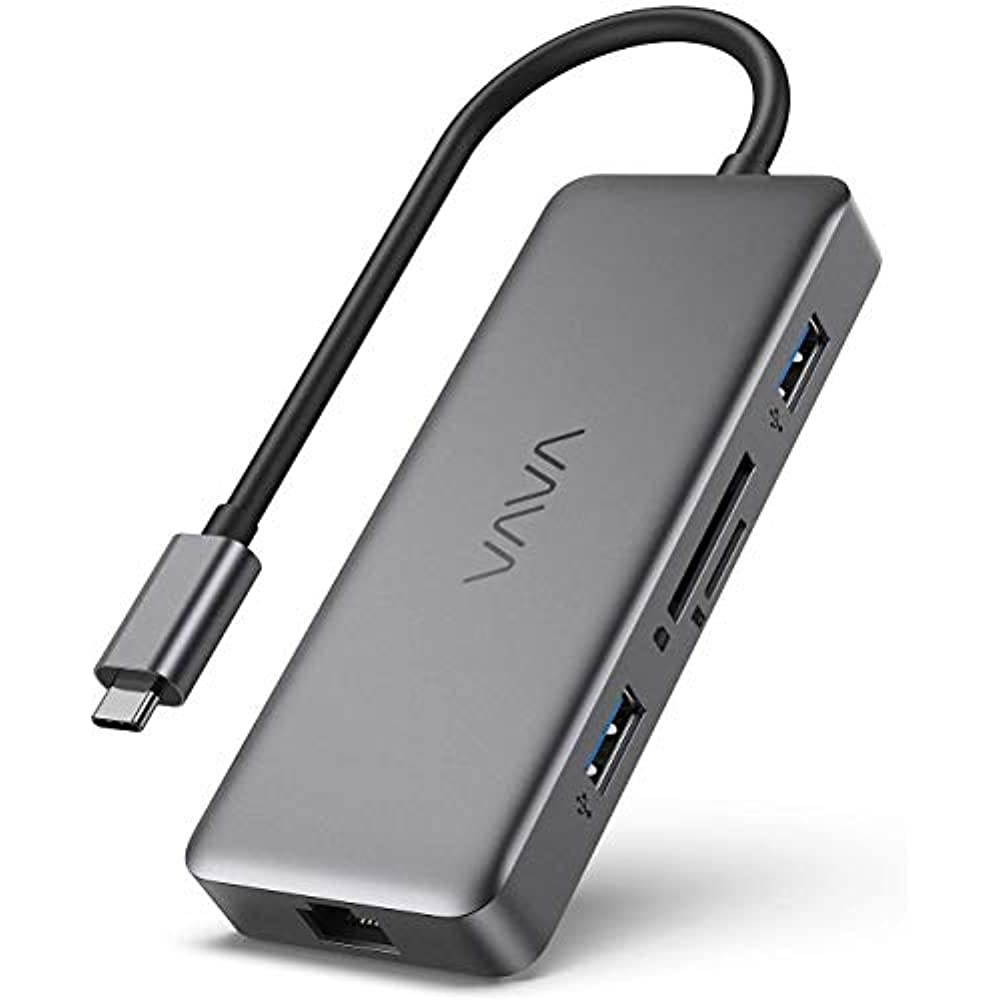 VAVA USB C Hub 8 in 1 USB C Adapter to 4K HDMI, 1Gbps RJ45 Ethernet Port, USB 3.0, SD/TF Card Reader, 100W PD Charging Port for MacBook Pro Air and Type C Windows Laptops Smartphones