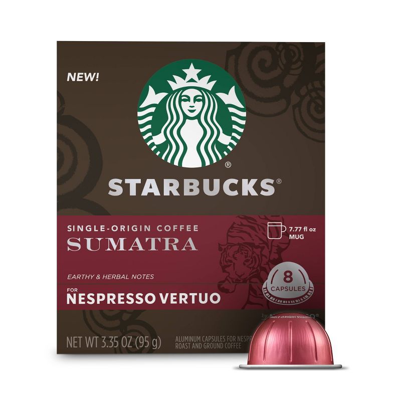 Starbucks for Nespresso Vertuo Single Origin Sumatra Dark Roast Coffee - 3.35oz/8ct