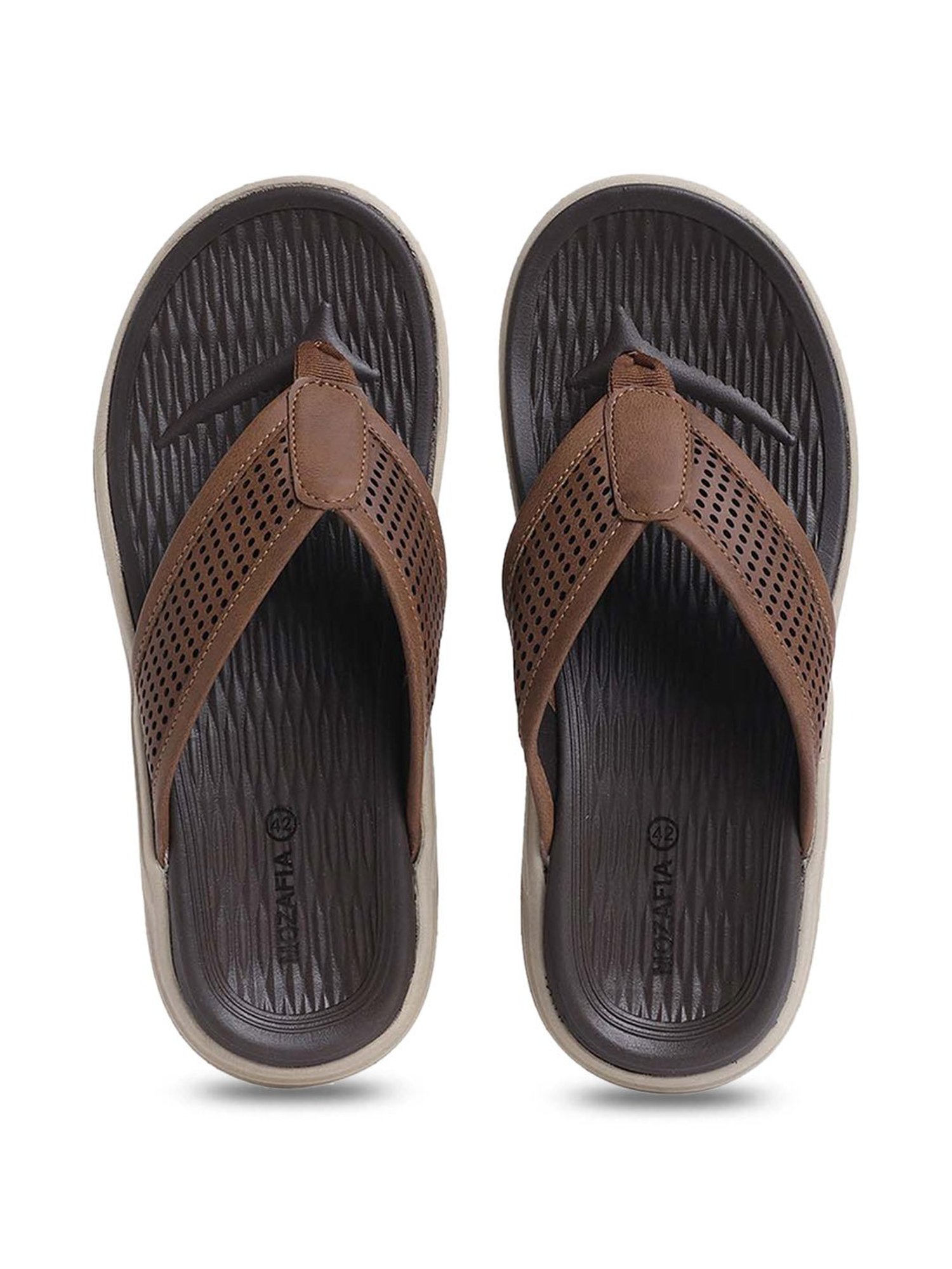 Mozafia Men's Tan Flip Flops