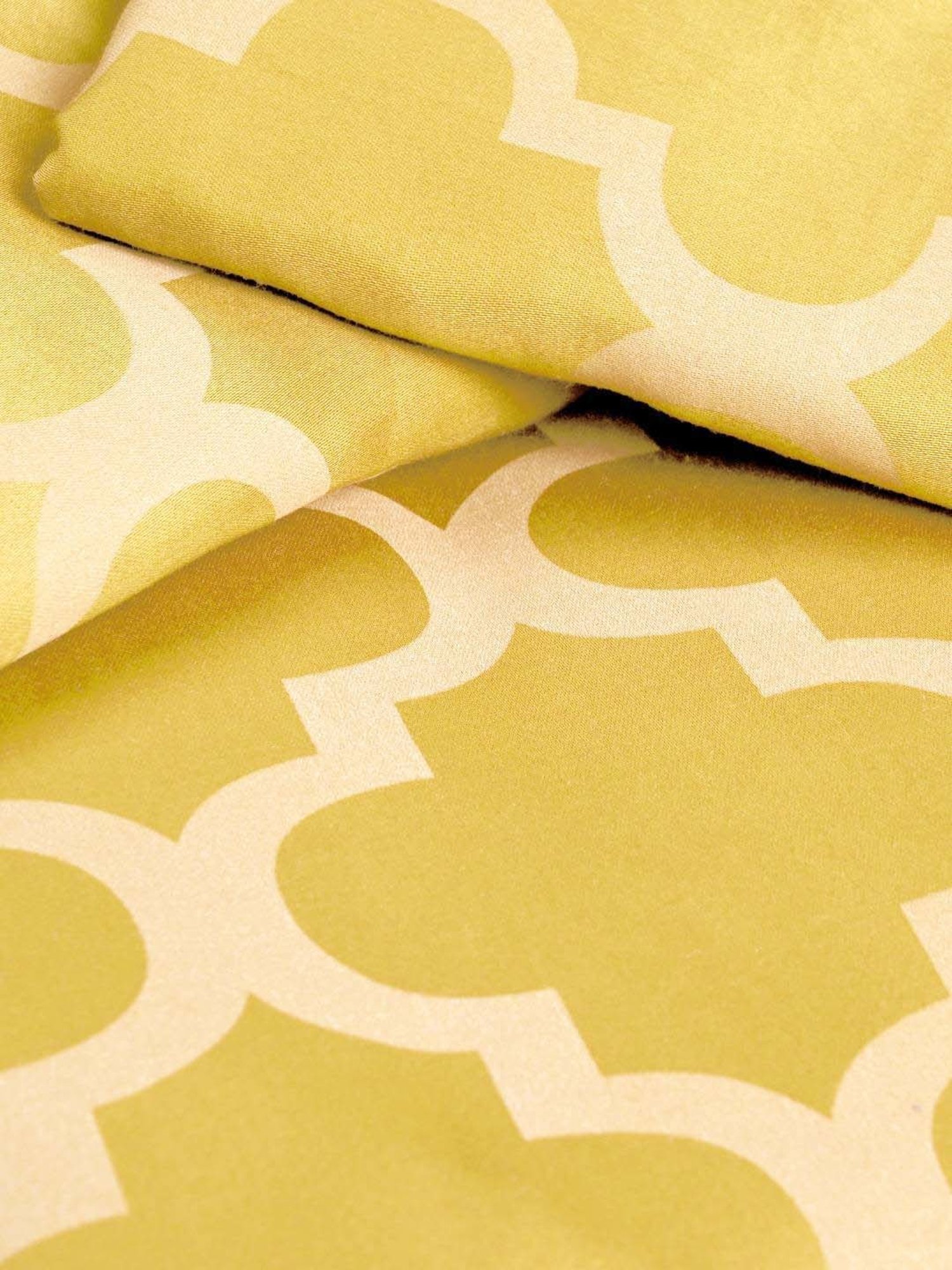 Saral Home Easy Living Yellow Cotton Tangier Soft Self Pattern Queen Bed Sheet With Pillow Covers