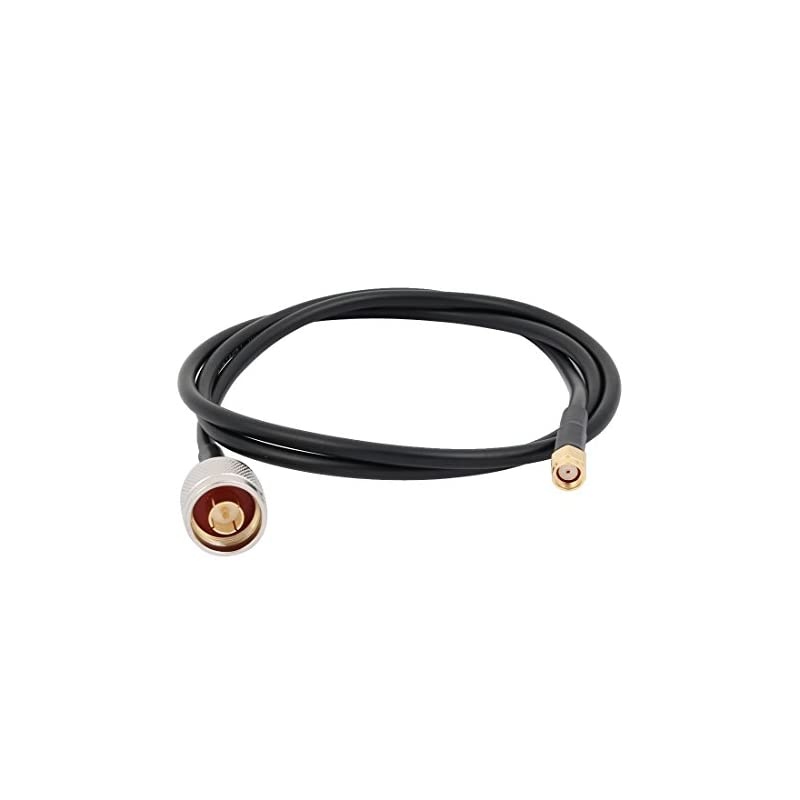 1M(3.3FT) RP-SMA Male with Female Pin to N Type Male Plug RG58 Coax Cable,Black(RG58-1M-P)