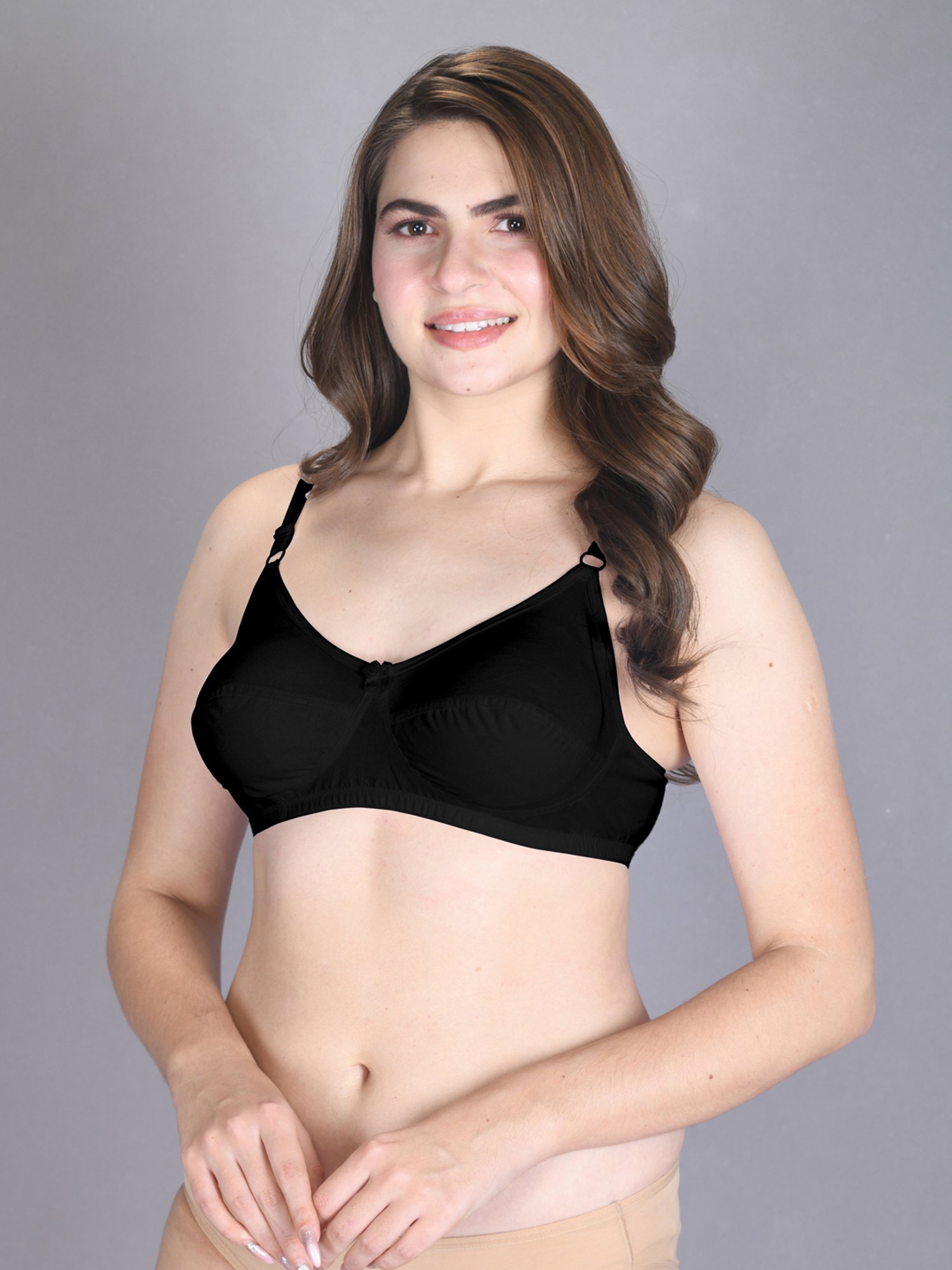 Lux Venus Black & White Full Coverage Non-Wired Everyday Bra With Adjustable Strap - Pack of 2
