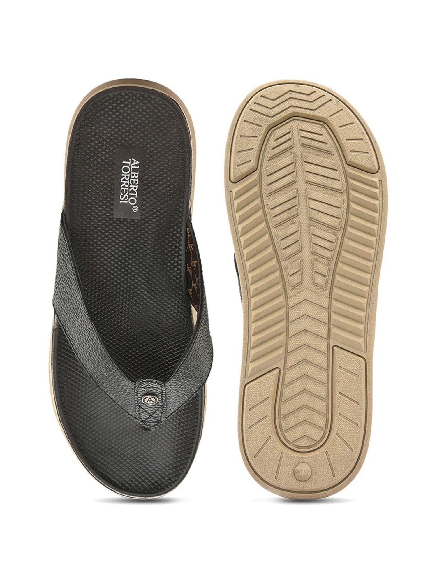 Alberto Torresi Men's Black Thong Sandals