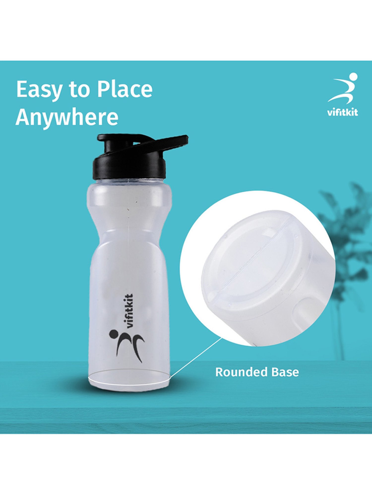 Vifitkit BPA-Free Ergonomic Design Gym Shaker Bottle (White) Size - 550ml