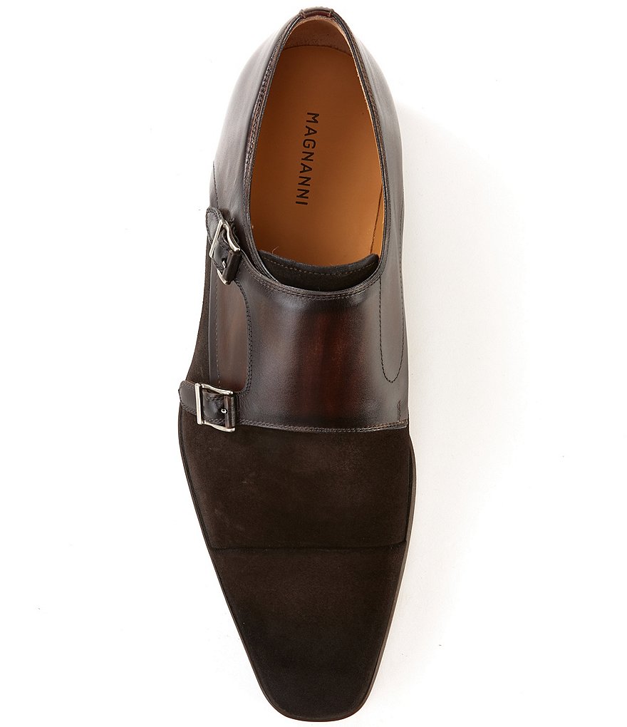 Magnanni Men's Jaron Cap Toe Double Monk Strap Dress Shoes