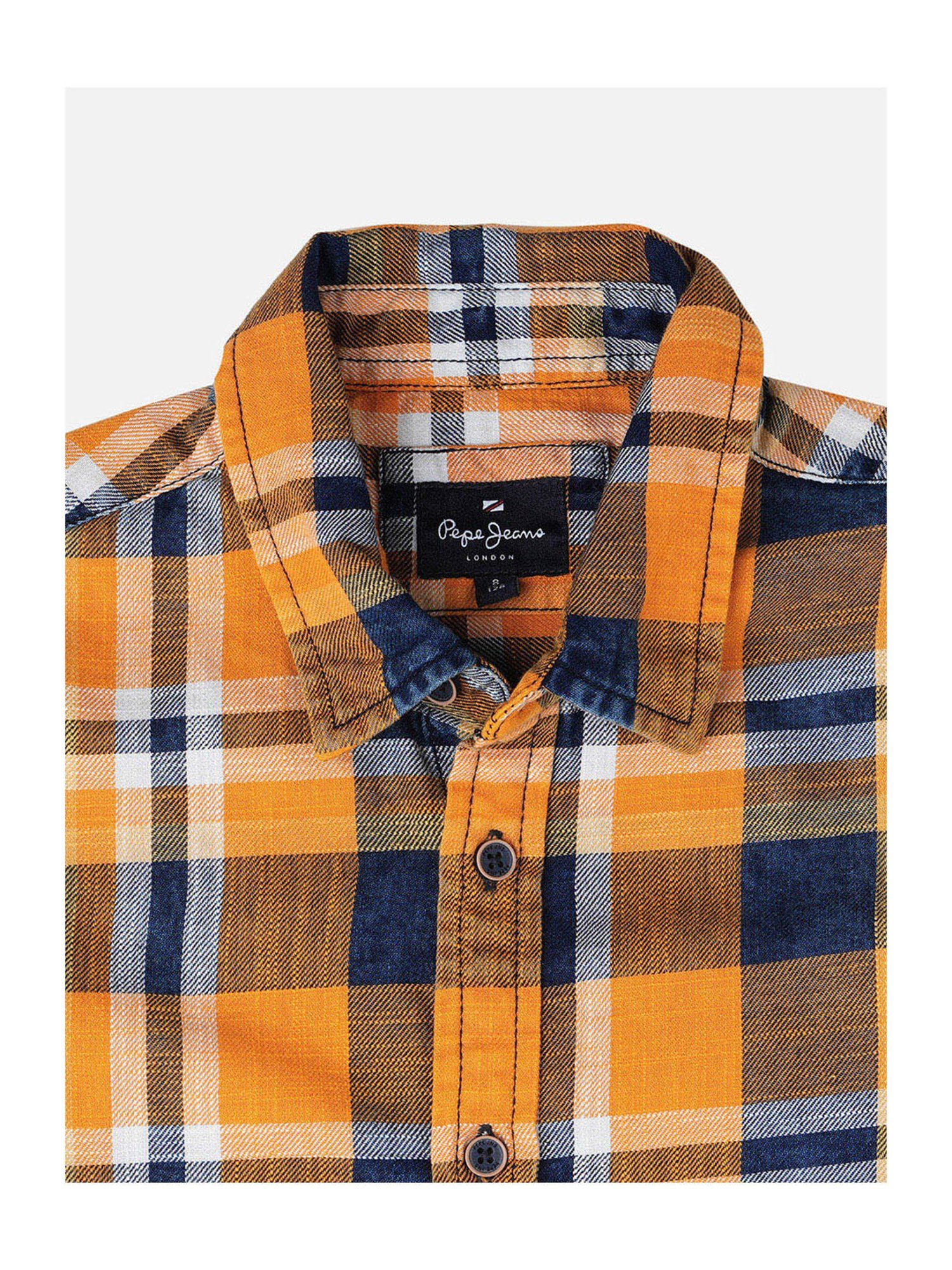Pepe Jeans Kids Mustard & Teal Checks Shirt