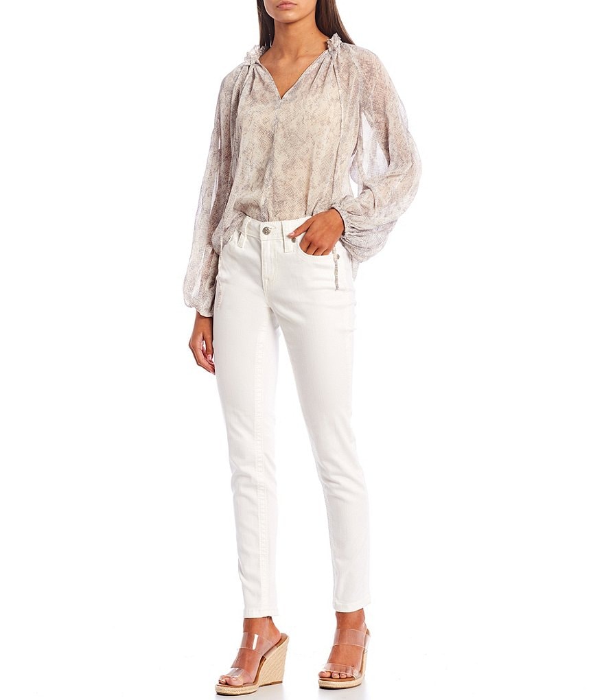 Miss Me Floral Embellished Pocket Skinny Jeans