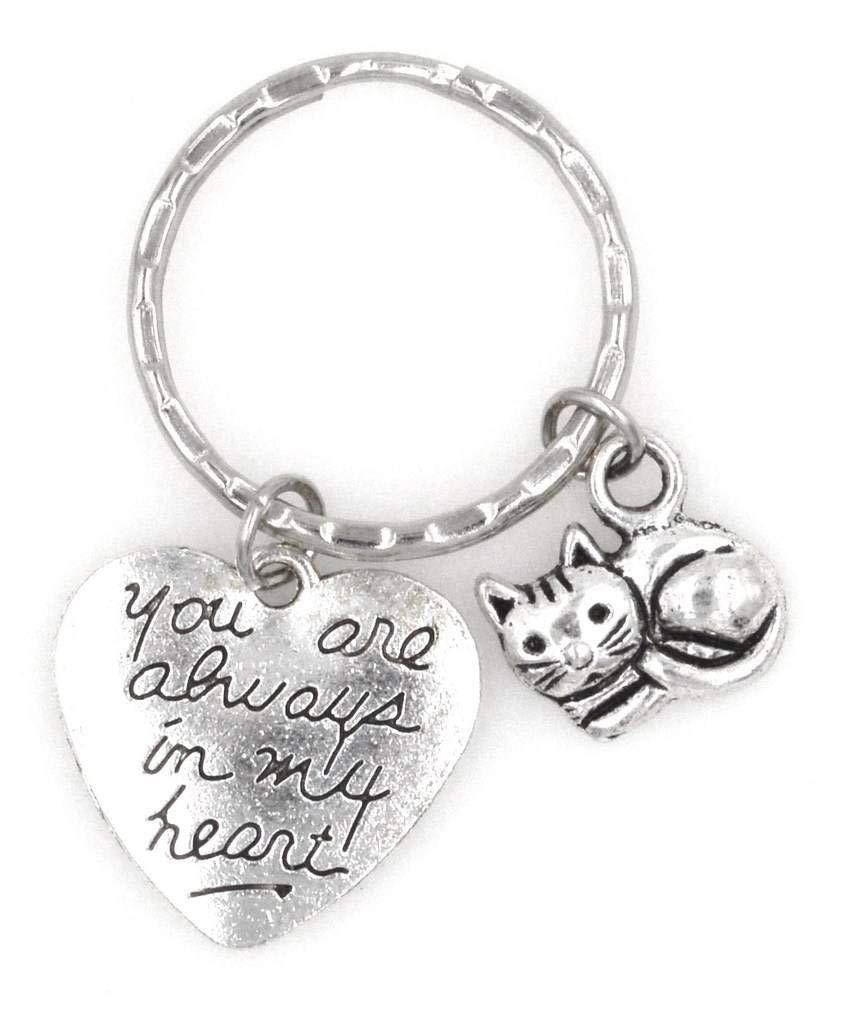 You are Always in My Heart Kitty Cat Keychain 107A
