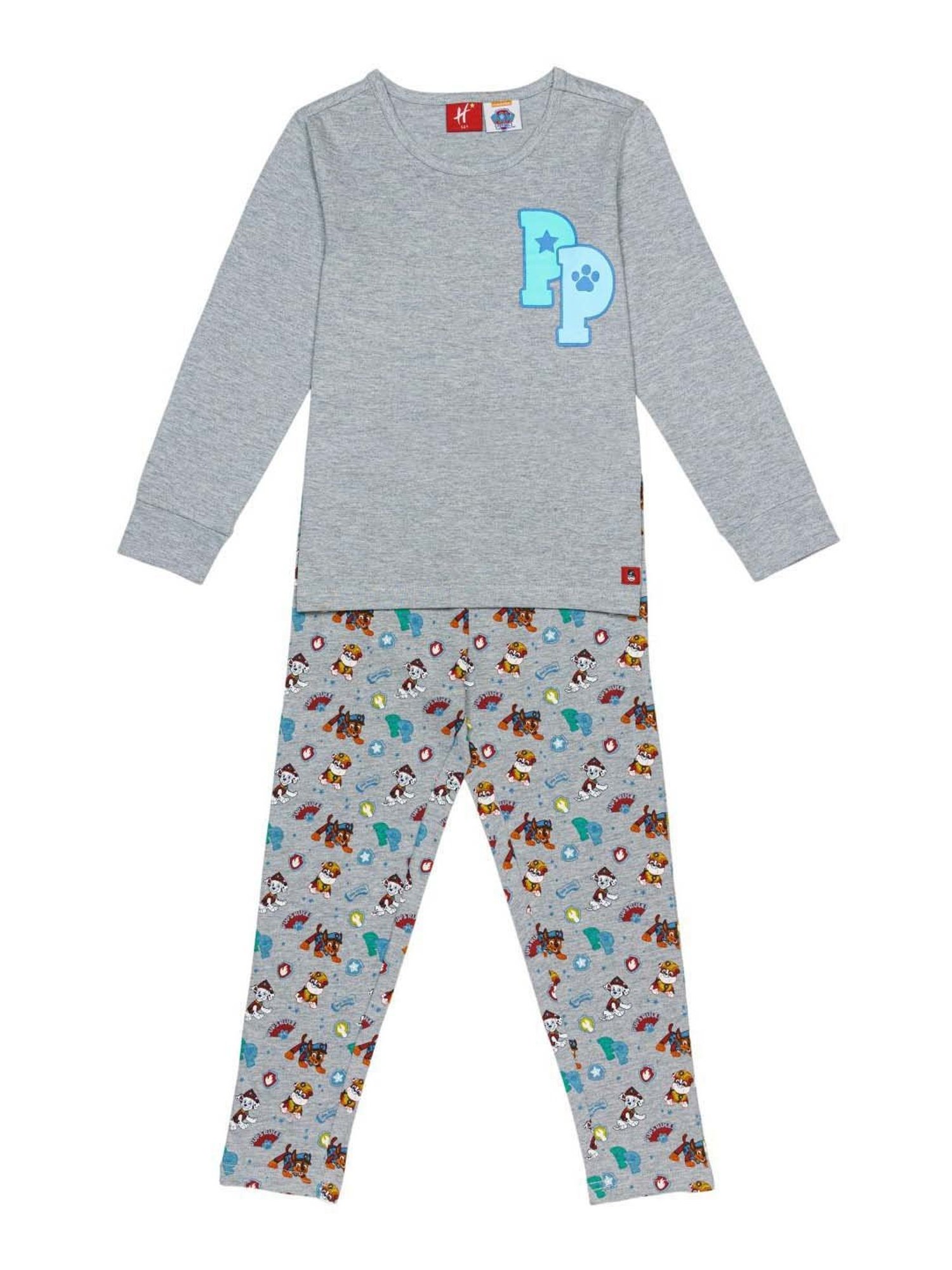 H by Hamleys Boys Grey Cotton Printed Full Sleeves T-Shirt Set