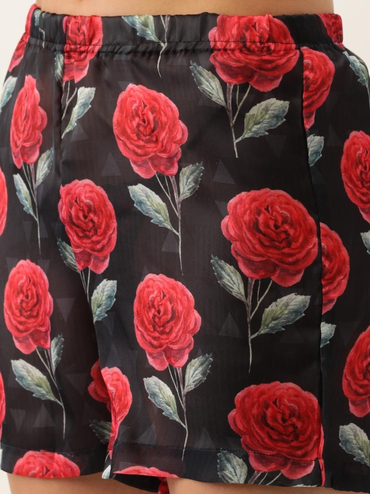 Clt.s Black Floral Print Shorts Set