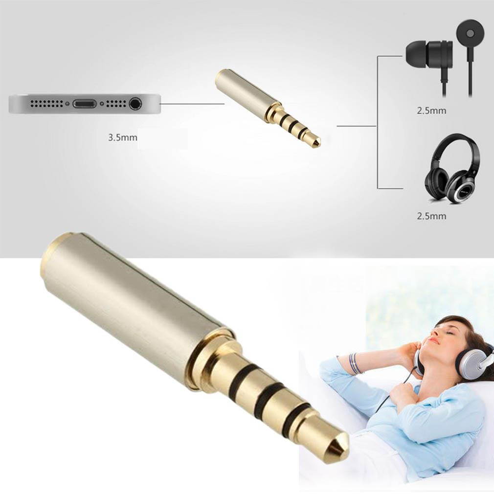 Gold 3.5mm Male  to 2.5mm Female  Audio Stereo Headphone Jack Adapter Converter