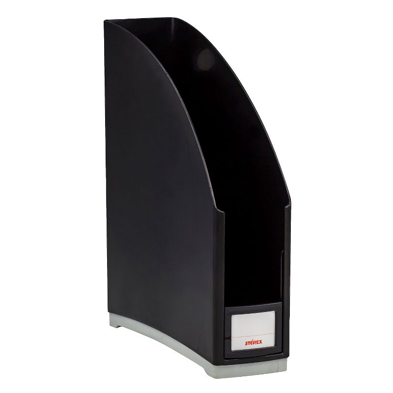 Storex 6pk Magazine Files with Rubber Grips - Black