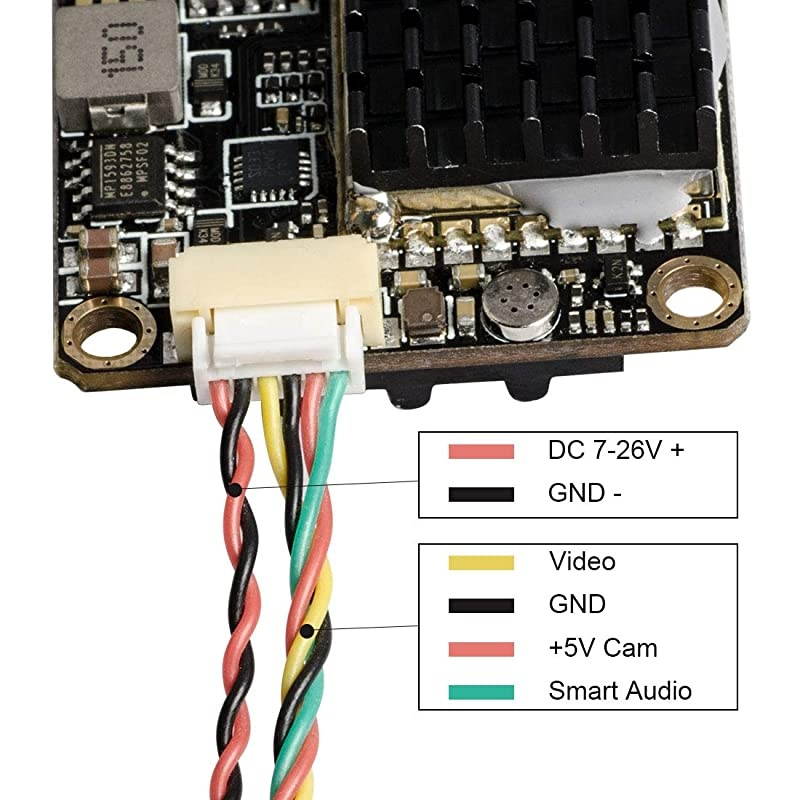 FPV VTX PIT/250/500/1000/2000mW Long Range Switchable Transmitter Support OSD Configuration Using Smart Audio and Microphone with MMCX, FC Uart for Racing Drone RC Drones Quadcopter RC Car