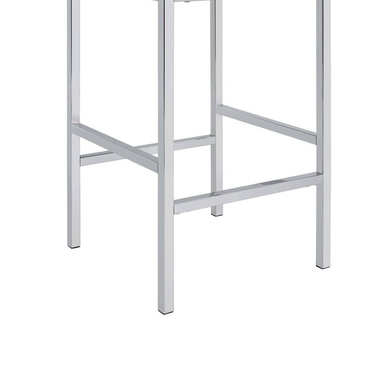 Nadine Multipurpose Bar Dining Table Set Chrome - Picket House Furnishings