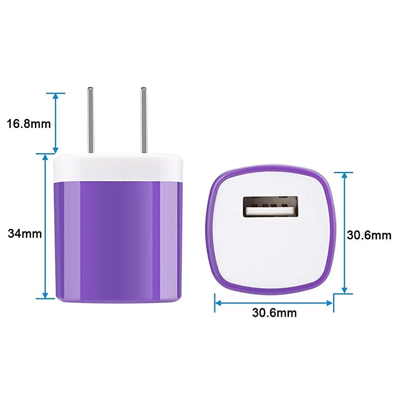 Charger Block One Port Wall Charger Brick Box with 2Pack 6ft Micro USB Cable Android Charger Cord Compatible for Samsung Galaxy S76 A10 J873 Note 54LG Stylo 2 3 K50 K4030 G43Moto G5 E6