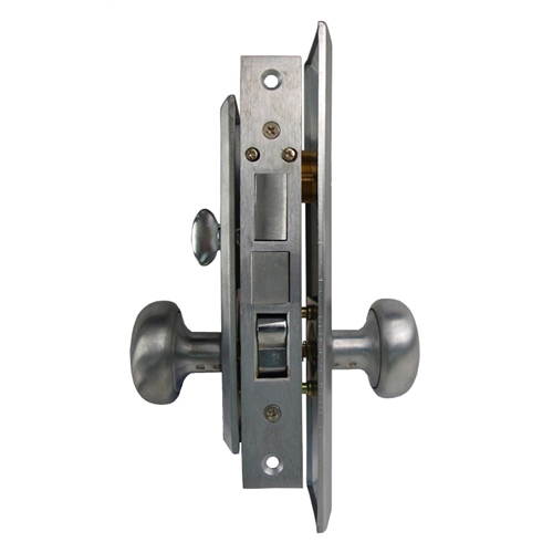 Guard Security Metro Version (Like Marks 114A/26D) P8888RAKSC Satin Chrome 26D Right Hand Apartment Mortise Entry Lockset, self-Adjusting spindles with Screwless Knobs Thru Bolted Lock Set