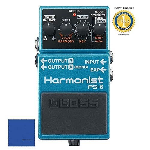 boss ps6 harmonist 3voice guitar harmony effects pedal with 1 year free extended warranty