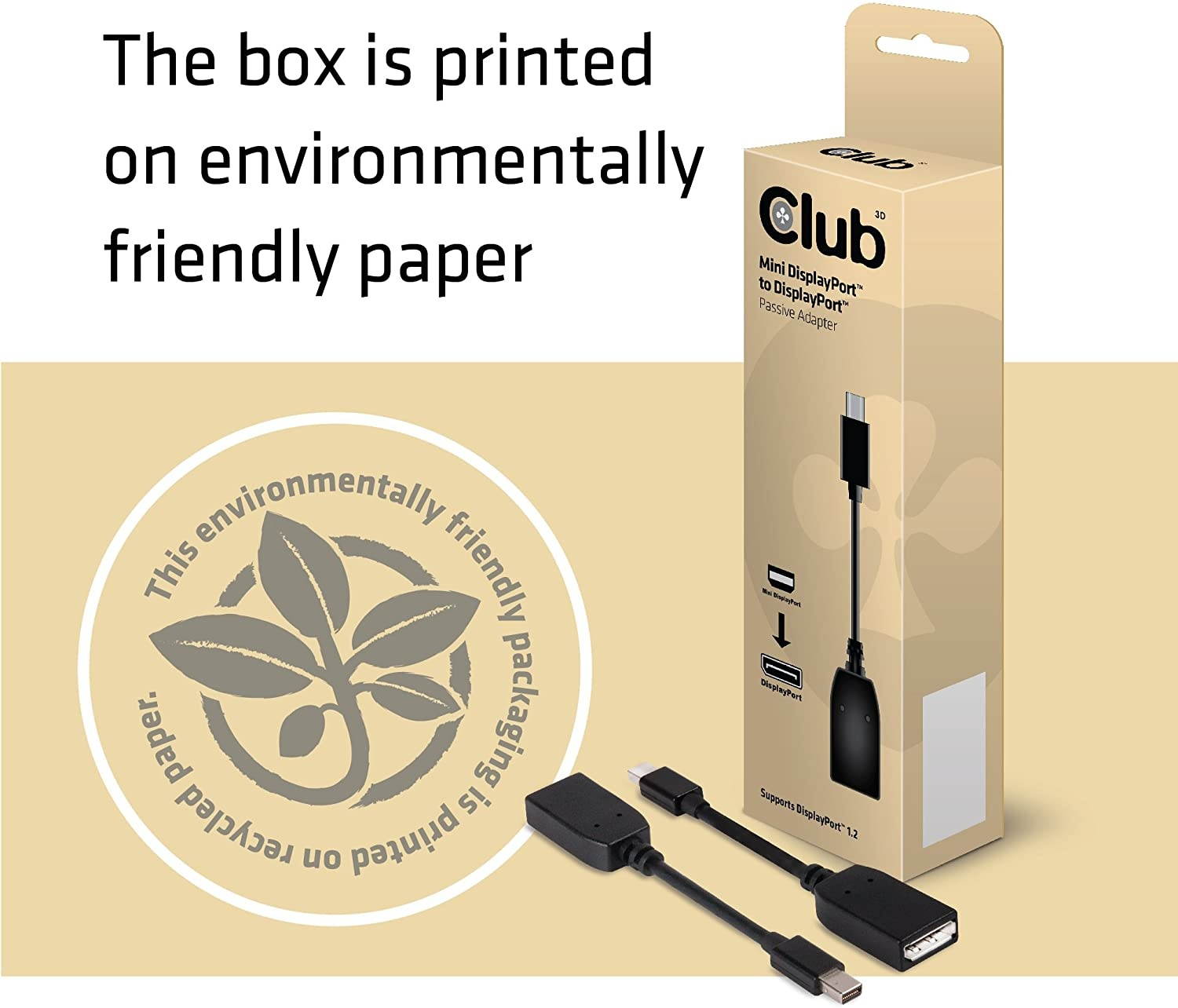 Club3D UltraAV Mini DisplayPort to DisplayPort Adapter Cable (CAC-1110) Black