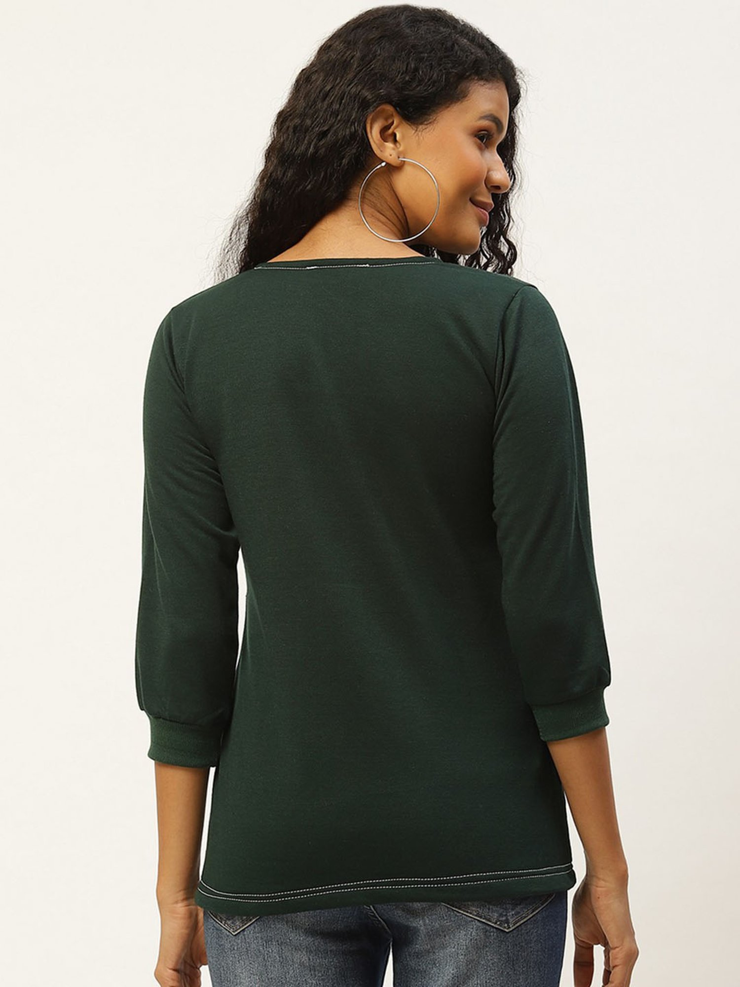 Belle Fille Teal Regular Fit Sweatshirt