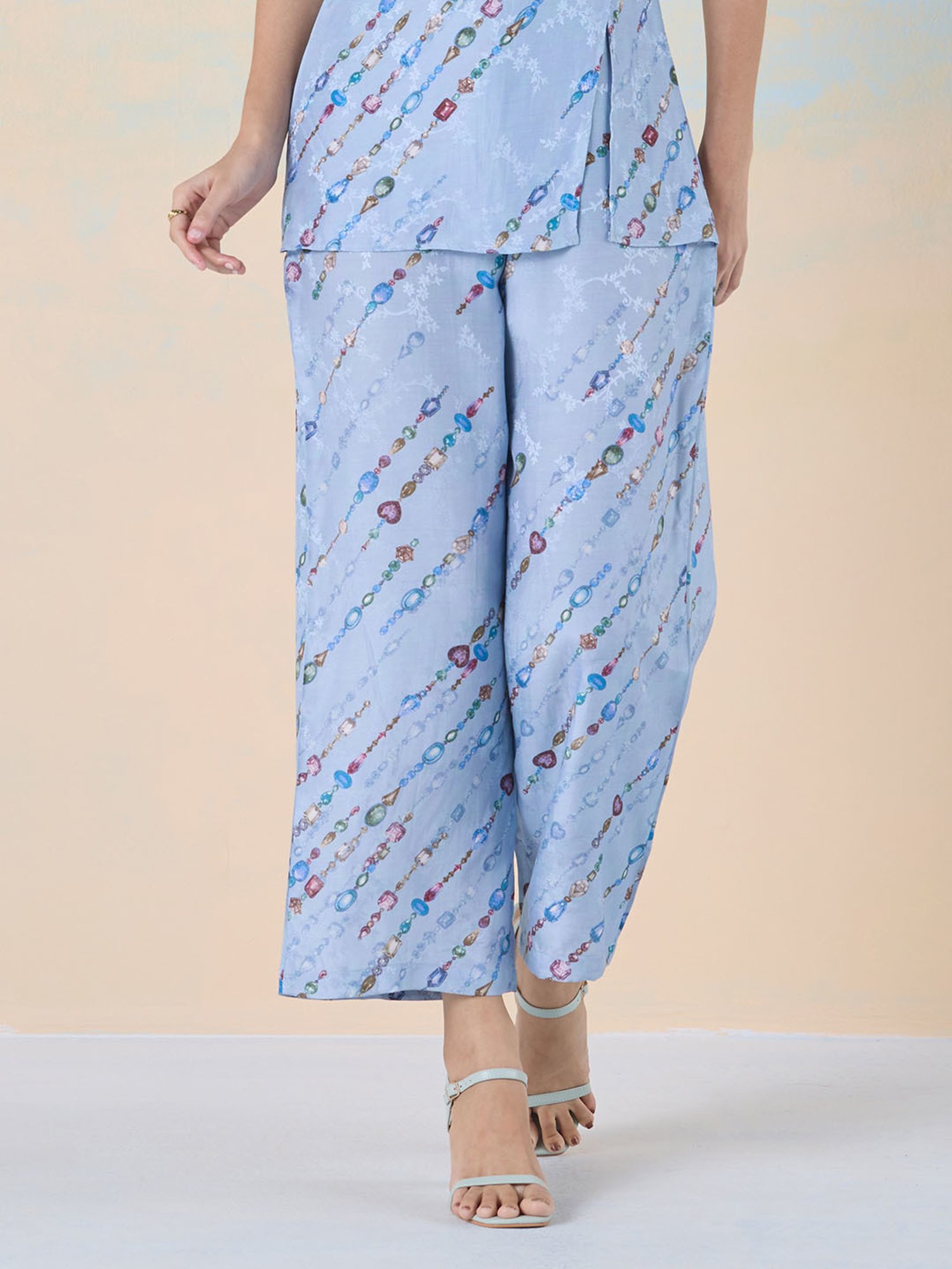 navyasa by liva Blue Printed Jumpsuit