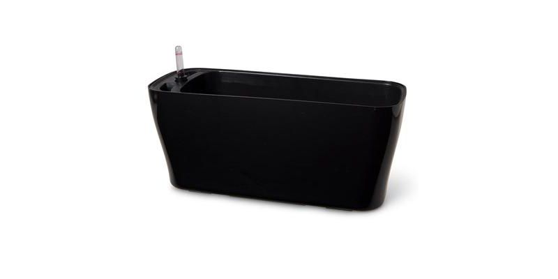 HC Companies 12-Inch Outdoor Plastic Deck Flower Planter Box, Chocolate (2 Pack)