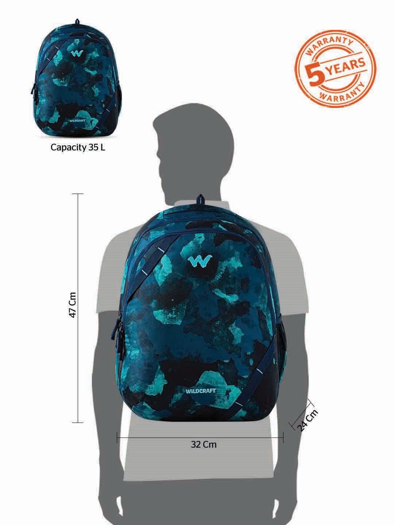 Wildcraft Bravo 35 Blue Backpack