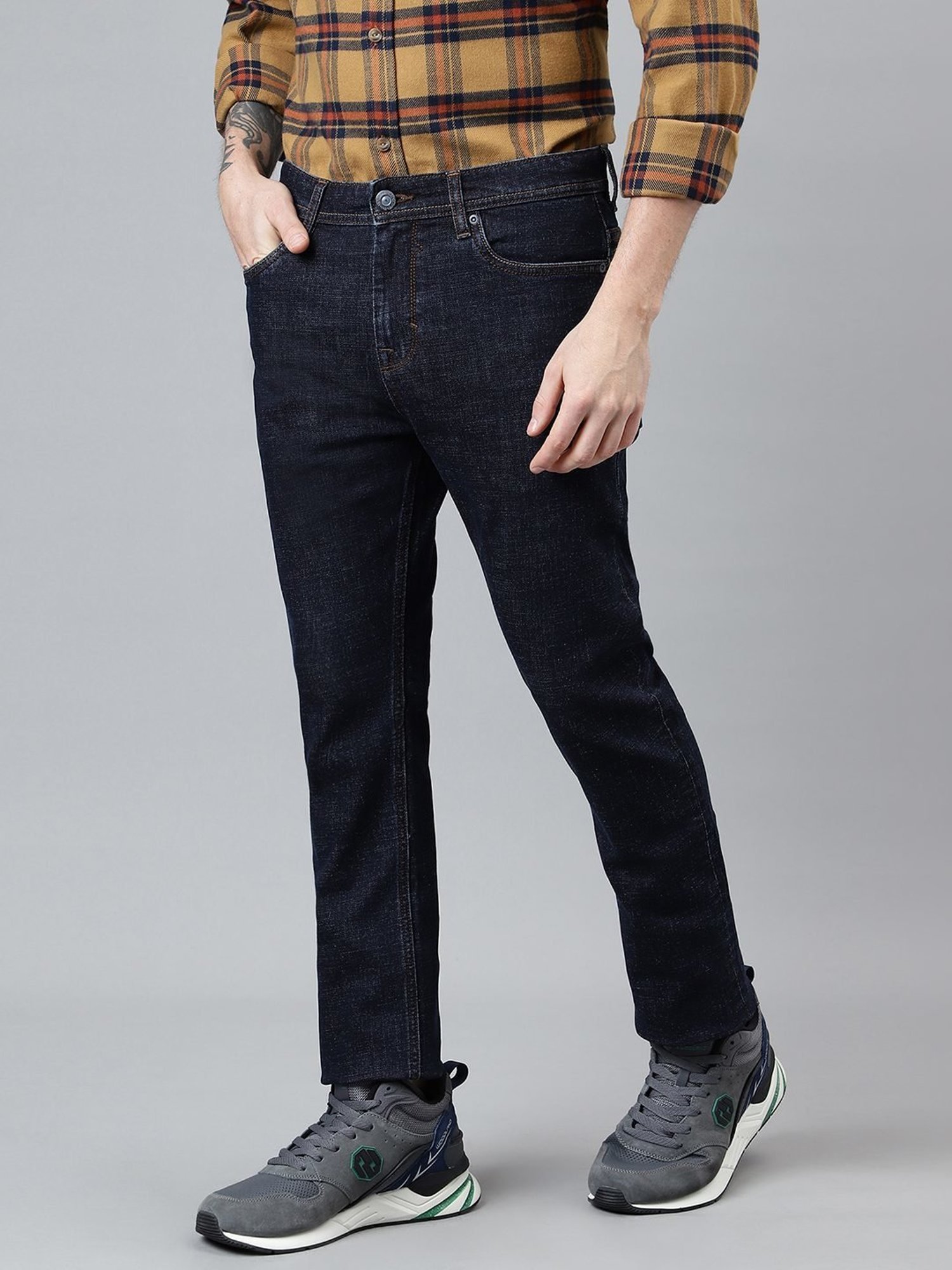 Woodland Purple Cotton Regular Fit Jeans