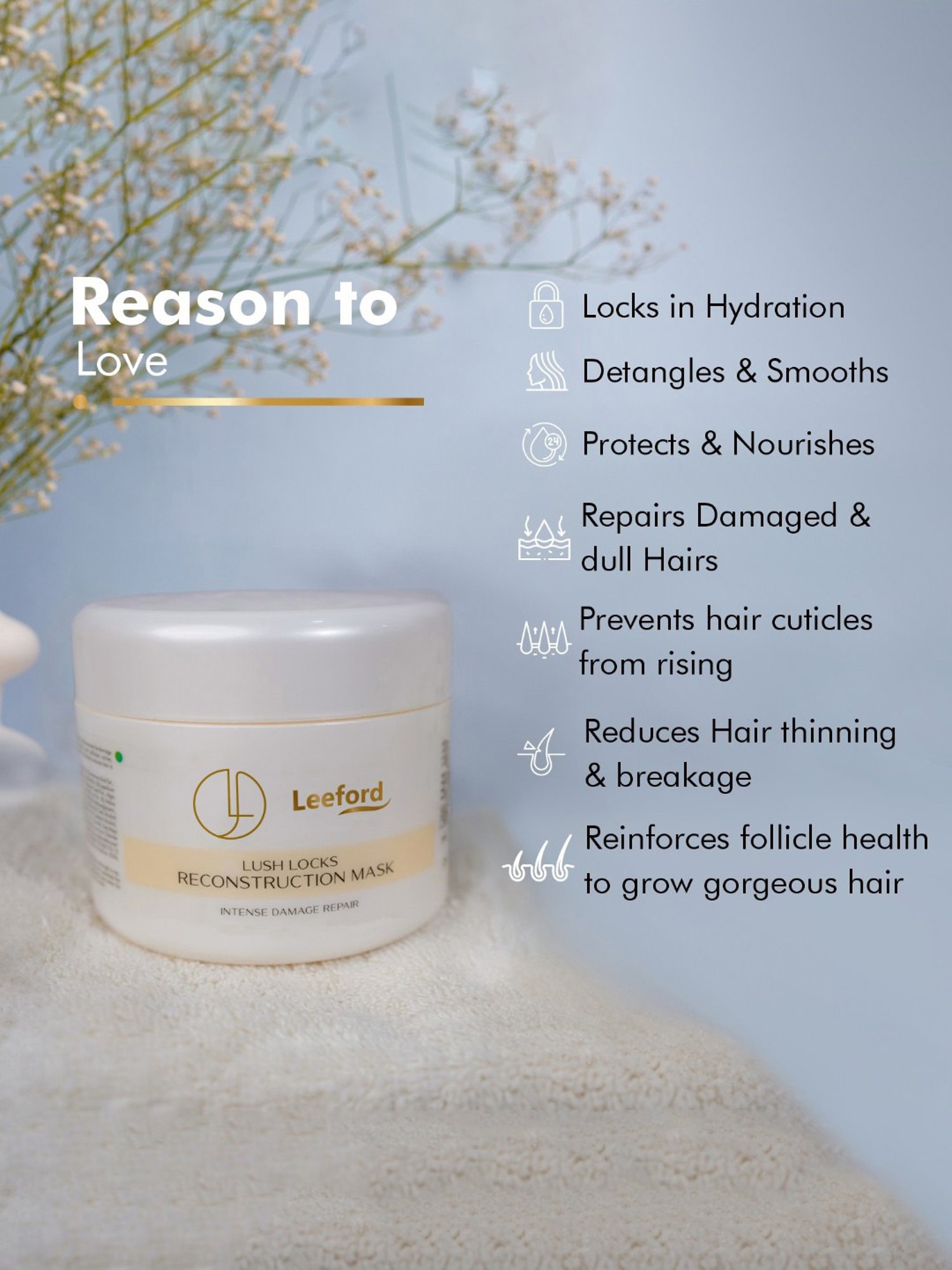 Leeford Lush Locks Reconstruction Hair Mask - 200 gm