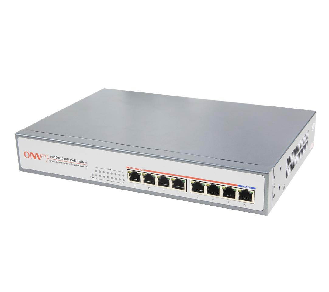 ONV-POE33007PN-at 8-Port Gigabit PoE Switch with 7x 10/100/1000M PoE Ports RJ45 Network Switch