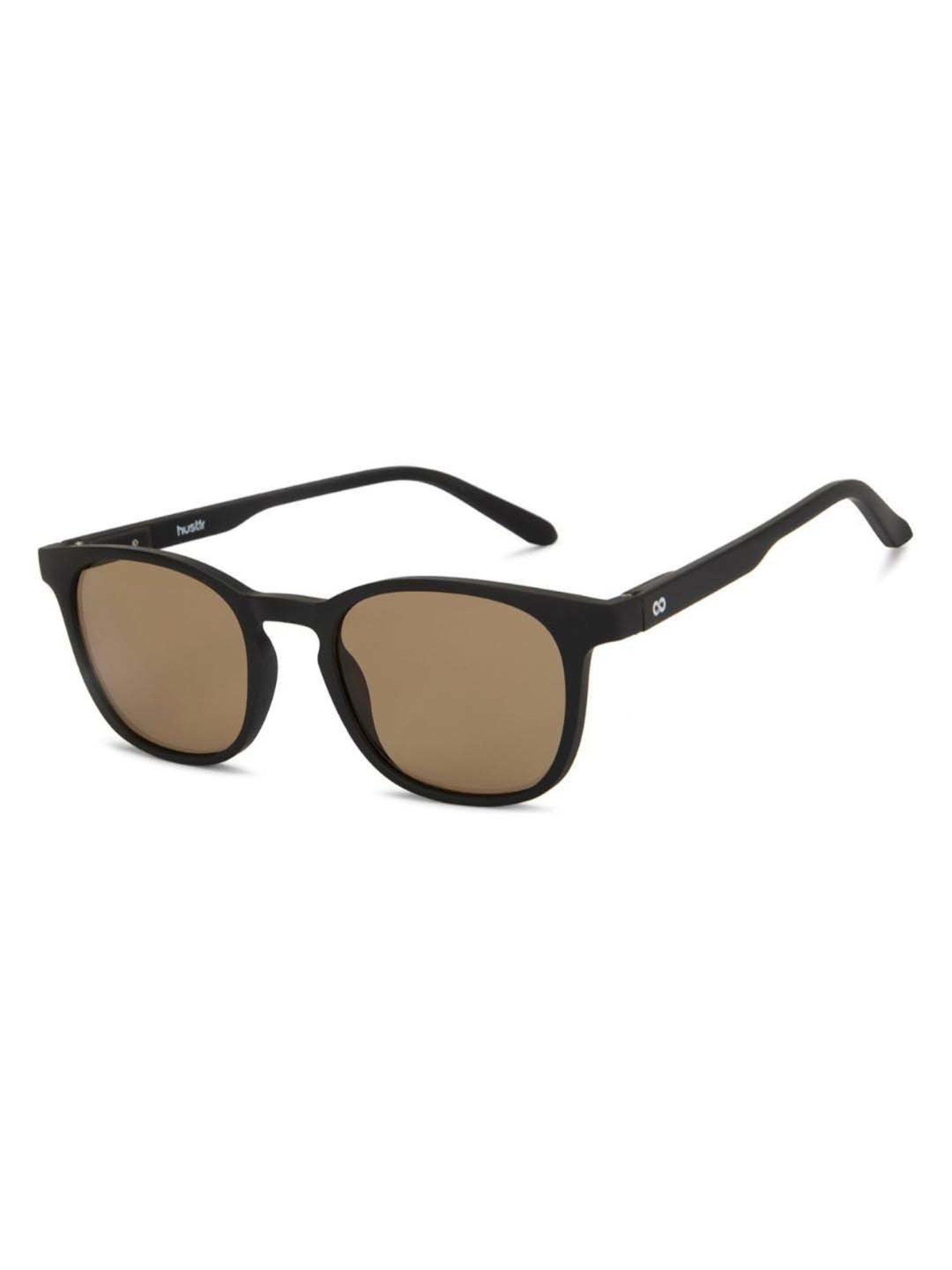 HUSTLR Brown Wayfarer Polarised and UV Protected Lens Unisex Sunglasses