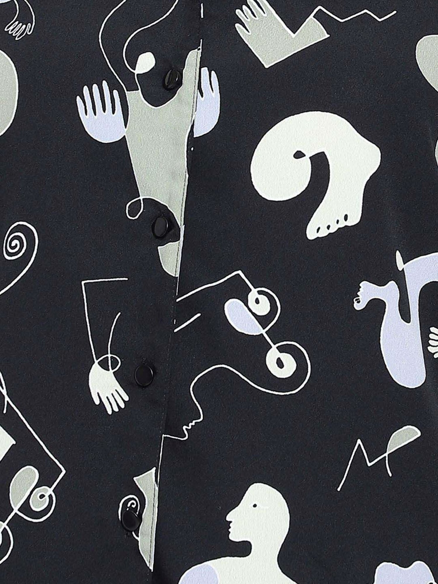 Clovia Black Printed Shirt With Pyjamas