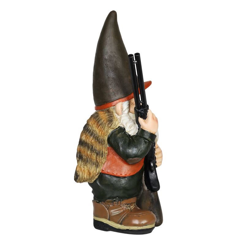 13.39" Resin Hunting Harry Garden Gnome Brown- Exhart