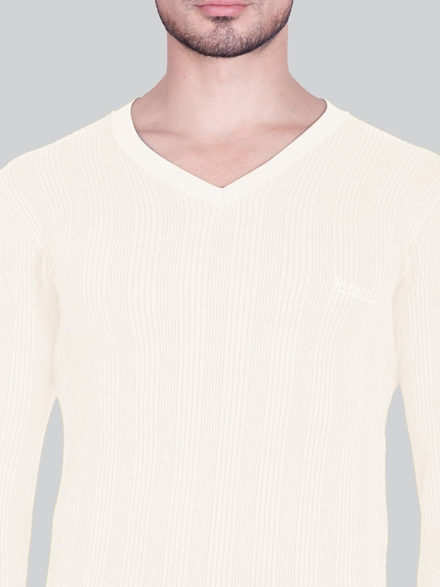 LUX Inferno Grey & White Skinny Fit Striped Thermal Set - Pack of 2