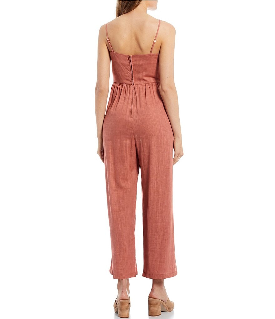 Coco + Jaimeson Strapless Elastic-Waist Laser-Cut Embroidered Knit Jumpsuit